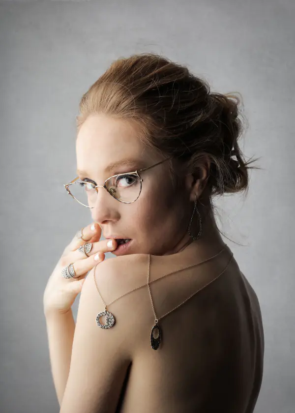 Studio portrait with jewelry