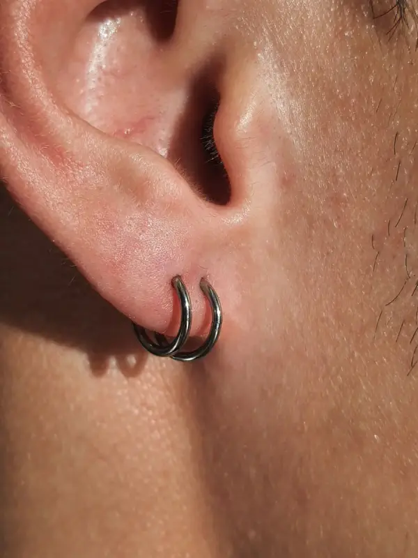 Comet Hoop Earrings worn