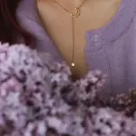 Moon Pendant Necklace worn